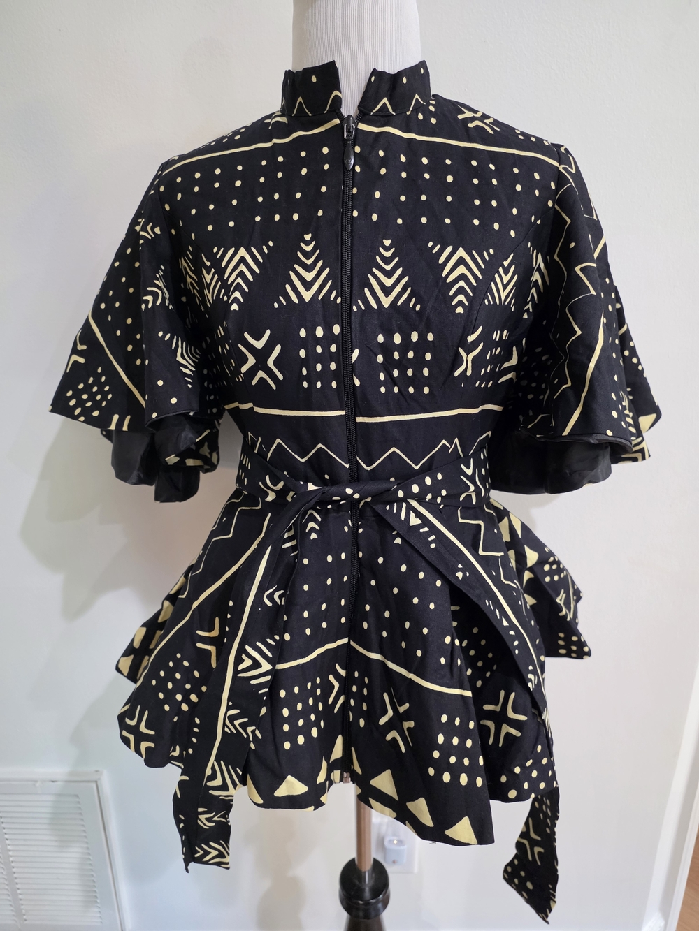 Heritage Clothings African Peplum Zip-Front Women's Blouse